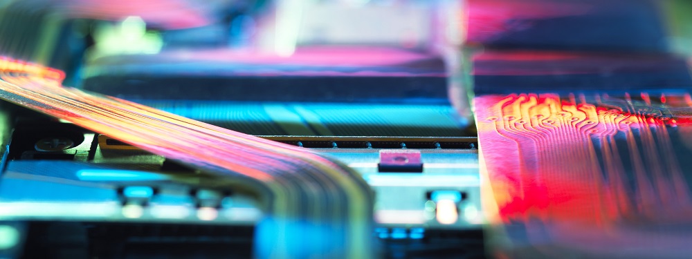 A colorful close-up of network cables